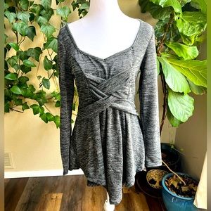 DRESSFO Grey Long Sleeve Crossed shirt | medium